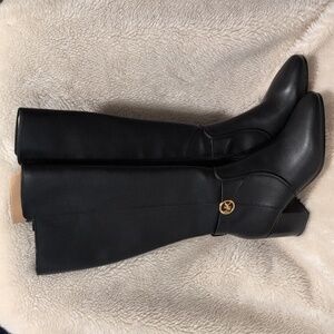 Michael Kors Carmen Faux Leather Riding Boots Size 10 Black
